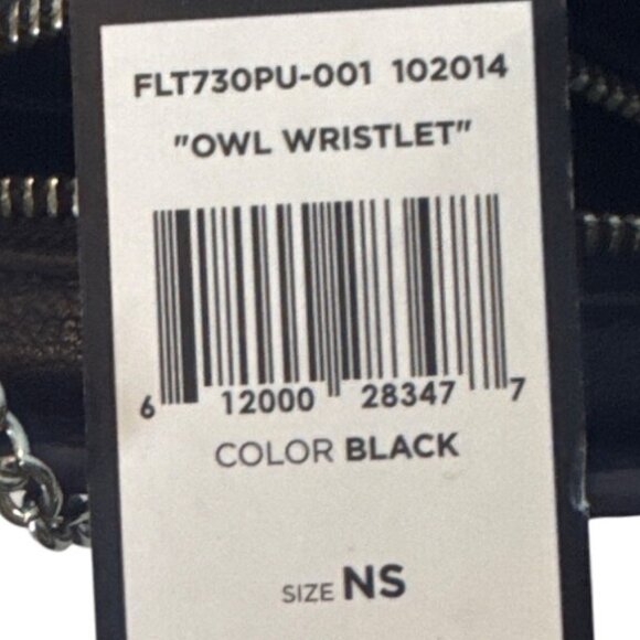 BCBG Max Azria Black Owl Wristlet Purse With Chain Strap & Zipper Closure - Picture 6 of 6